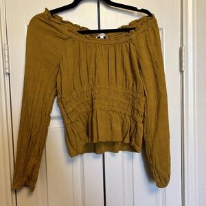 Great Condition - Madewell Mustard Yellow Peasant Blouse - Size Small